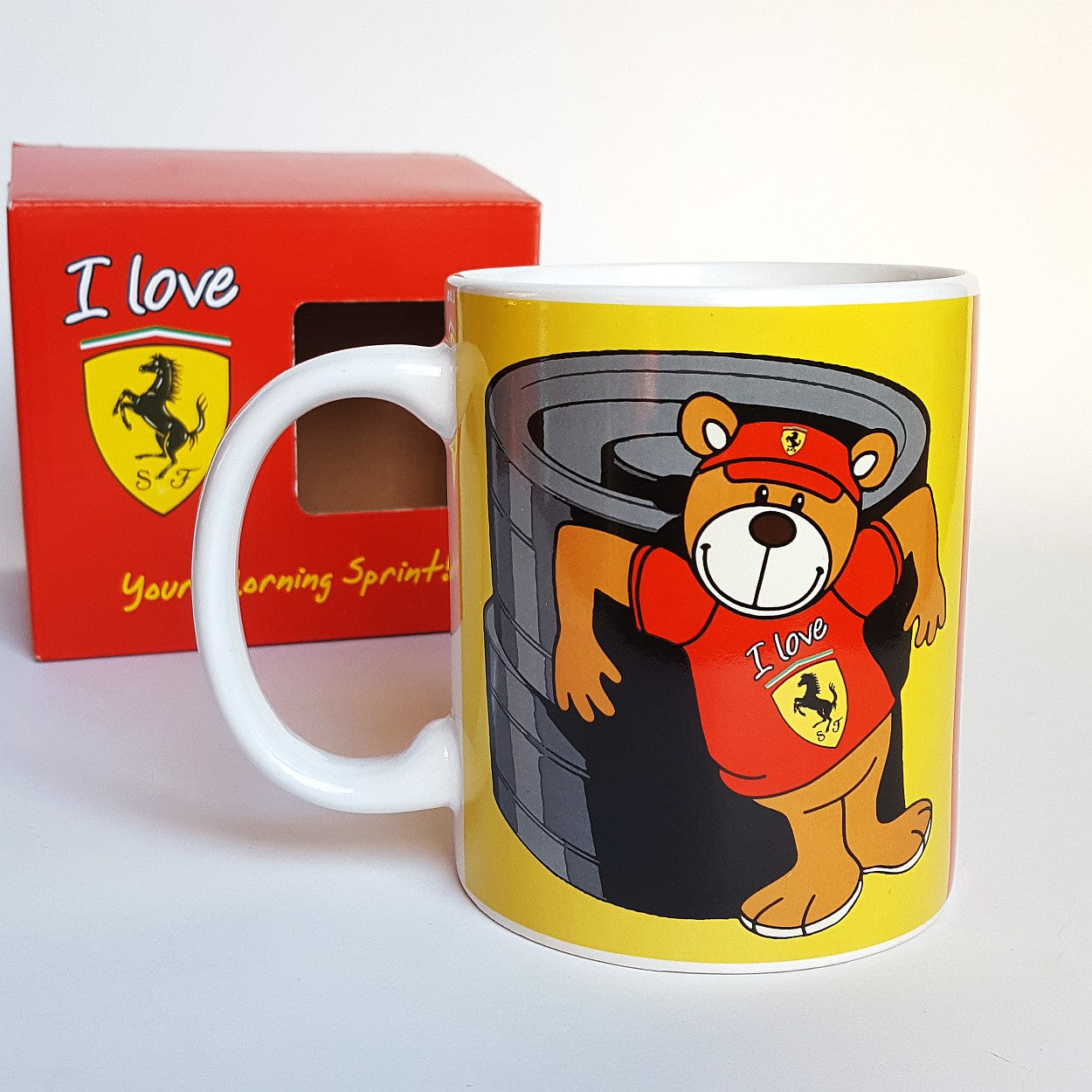 Ferrari Red Yellow Ã’I Love FerrariÃ“ Mug