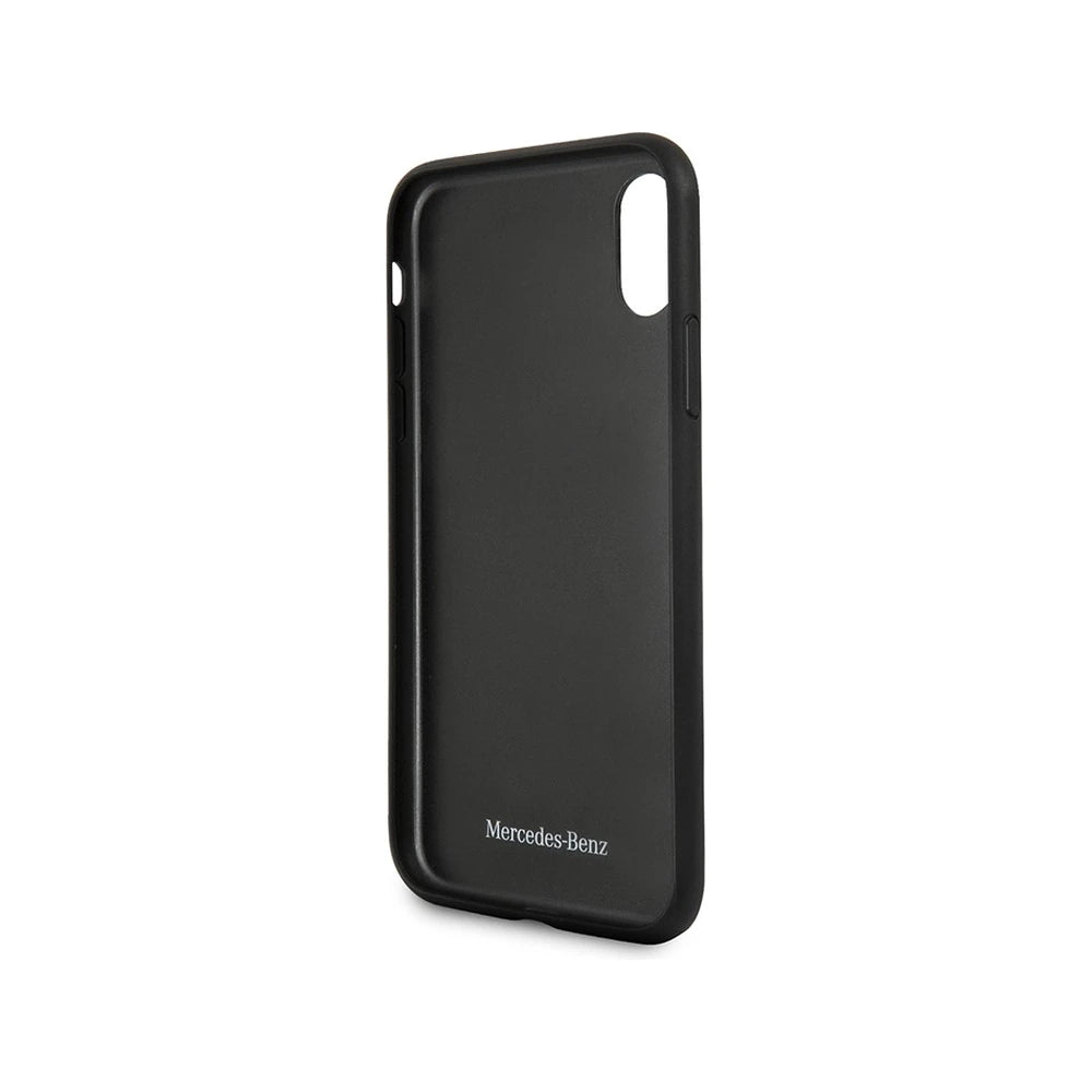 Mercedes iPhone X Hard Case - Leather New Bow II - Black