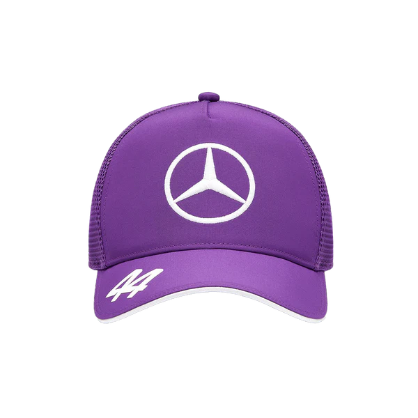 Mercedes-AMG Petronas Formula 1 Team Kids Lewis Hamilton Driver Baseball Cap Purple 2024-RP Teamwear