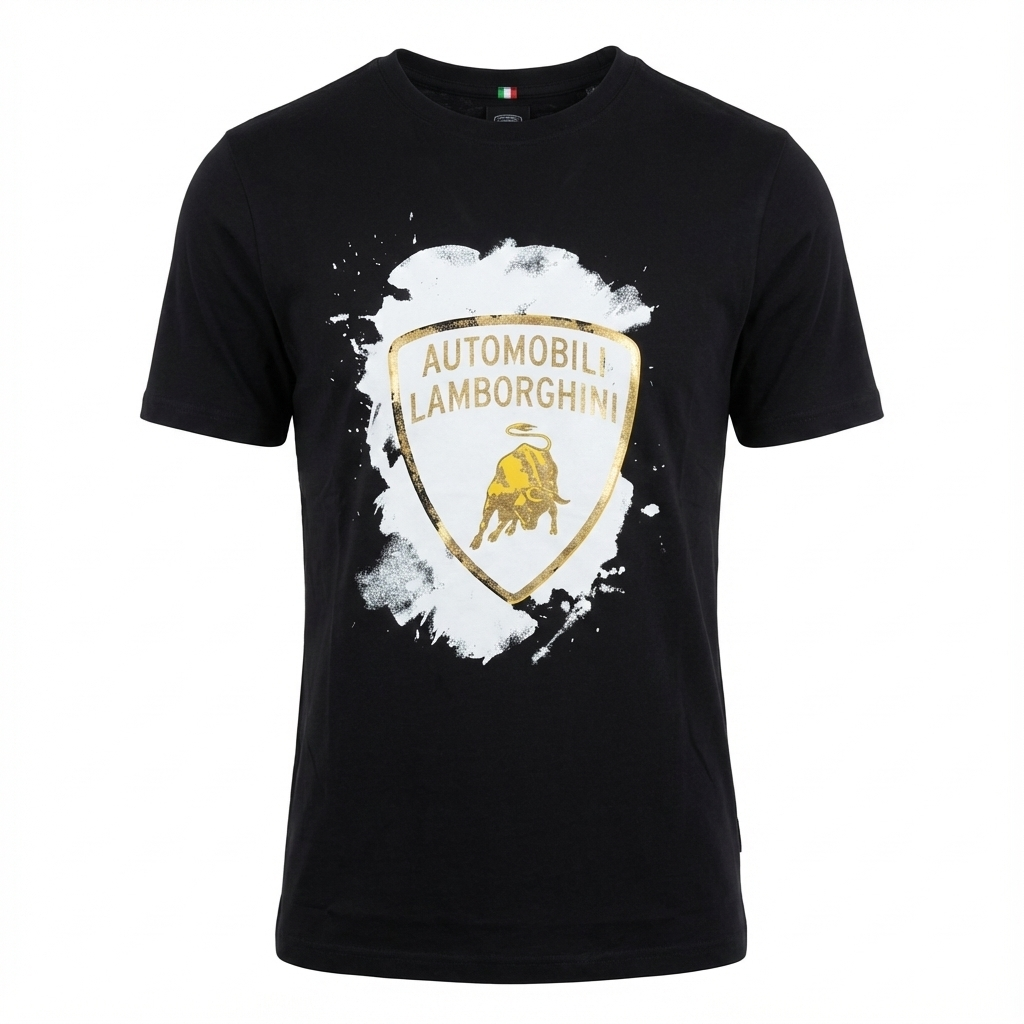 Lamborghini Men's Classic T-Shirt Graffiti Black-Fanwear