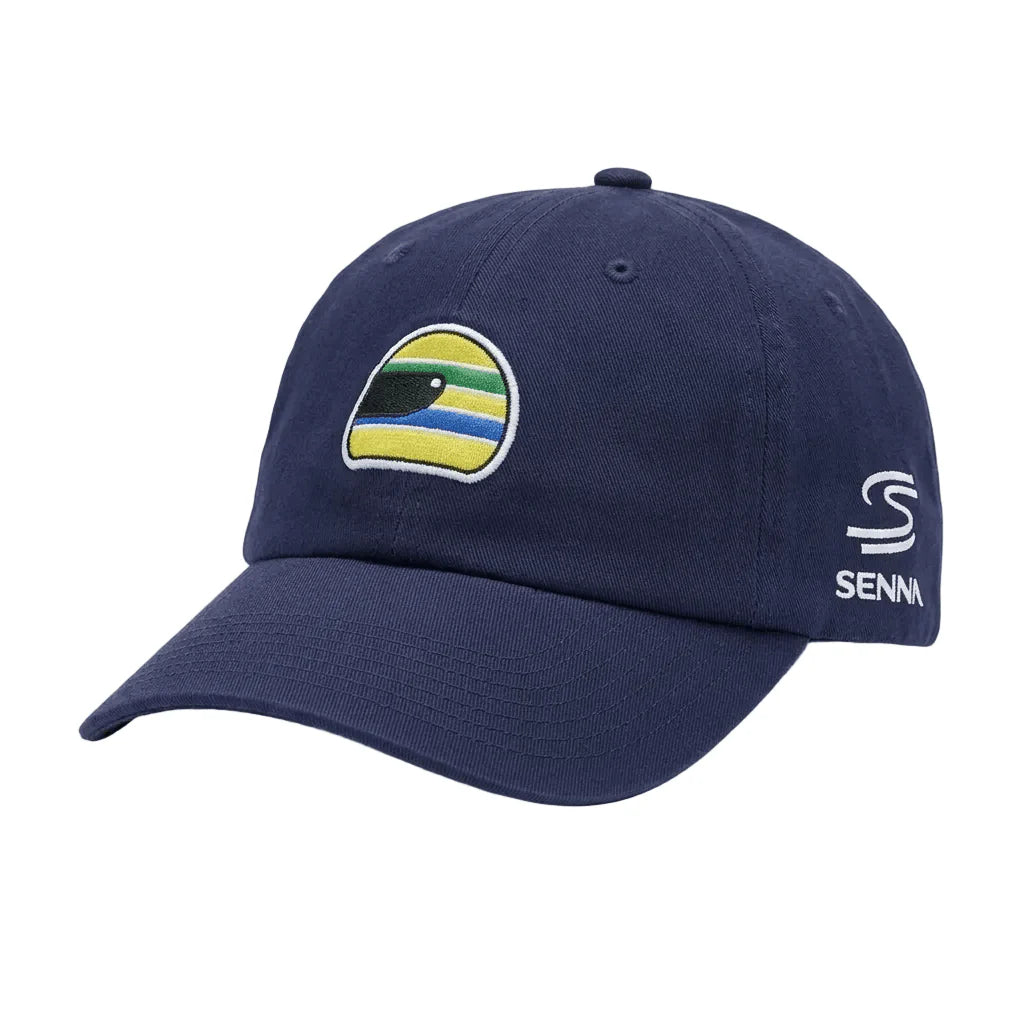Ayrton Senna Helmet Washed Baseball Cap - Fanwear
