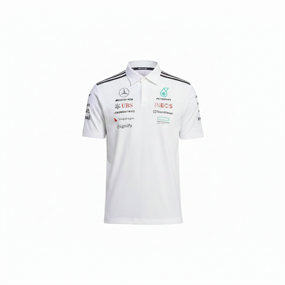 Mercedes Men's Team Polo White 2025-RP Teamwear