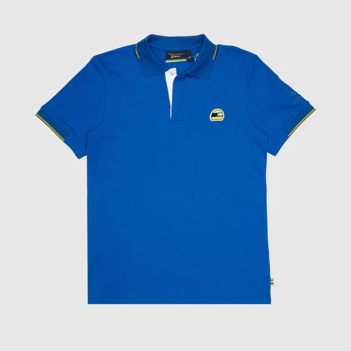 Ayrton Senna Men's Helmet Polo Blue 2026 - Fanwear