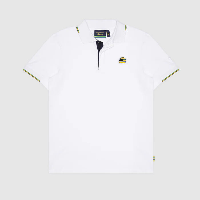 Ayrton Senna Men's Helmet Polo White 2026 - Fanwear