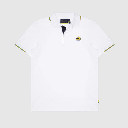 Ayrton Senna Men's Helmet Polo White 2026 - Fanwear