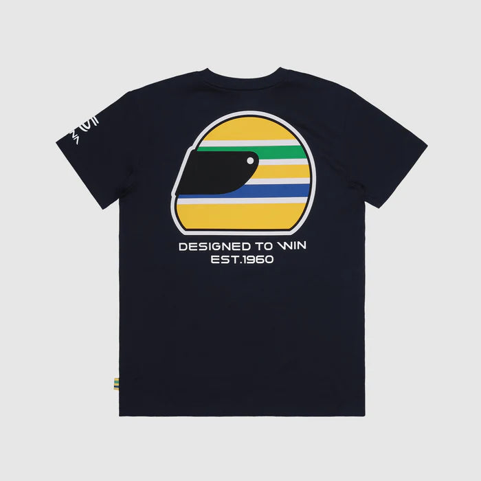 Ayrton Senna Men's Helmet T-shirt Navy 2026 - Fanwear