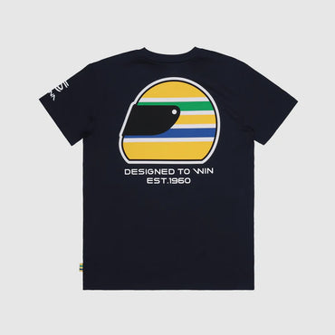 Ayrton Senna Men's Helmet T-shirt Navy 2026 - Fanwear