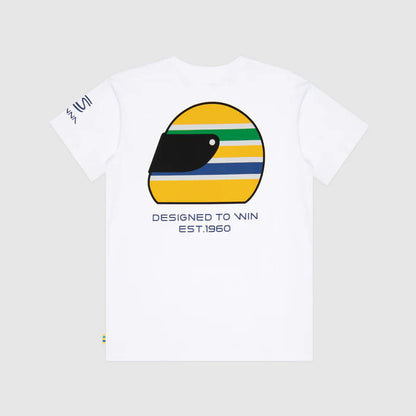 Ayrton Senna Men's Helmet T-shirt White 2026 - Fanwear