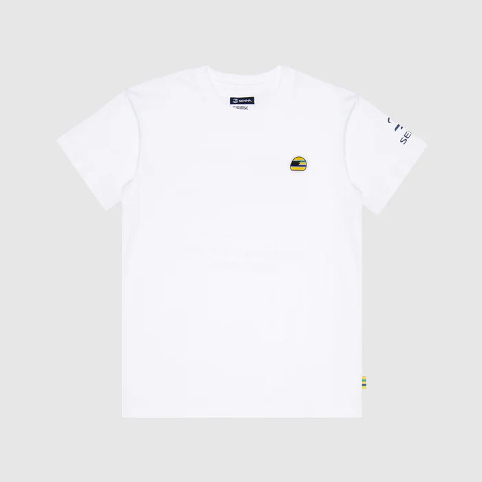 Ayrton Senna Men's Helmet T-shirt White 2026 - Fanwear