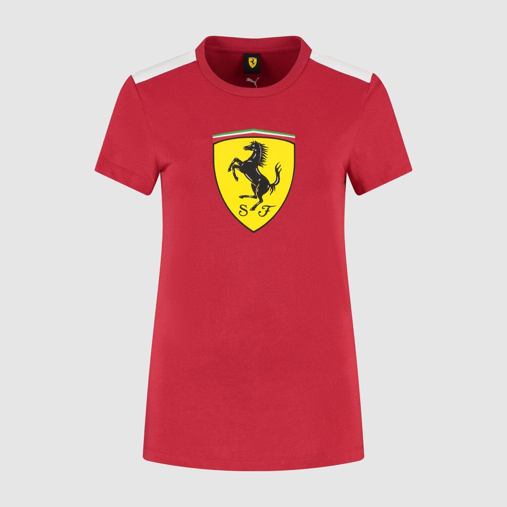 Scuderia Ferrari Women's Large Shield T-Shirt Dark Cherry 2025-Fanwear