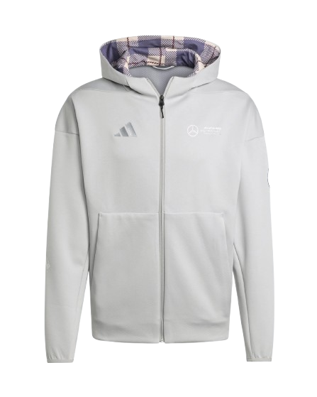 Mercedes Men's Silver Fullzip Hoodie Grey 2025-Fanwear
