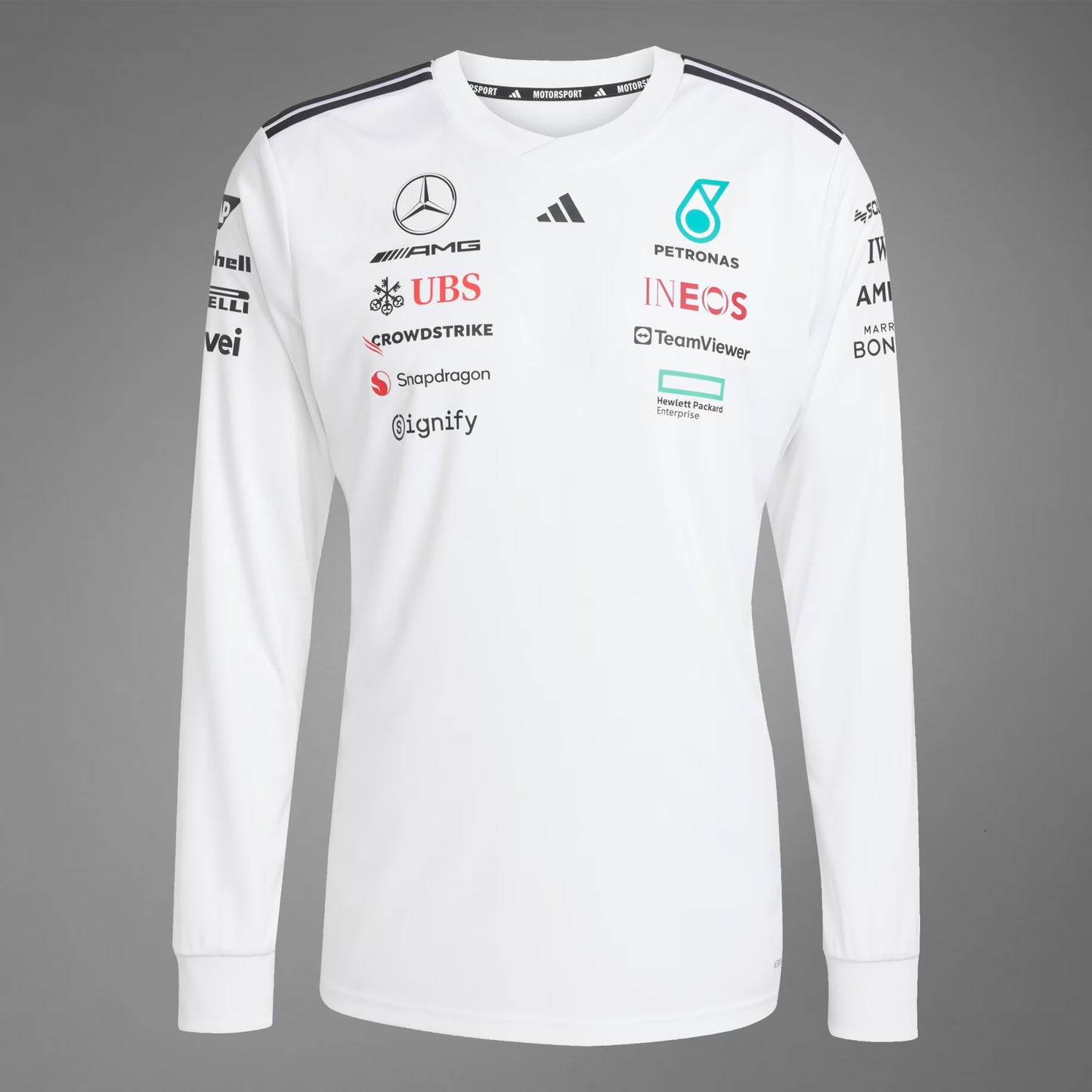 Mercedes-AMG Petronas Formula 1 Team Men's Driver Jersey Long Sleeve White 2026 - Fanwear