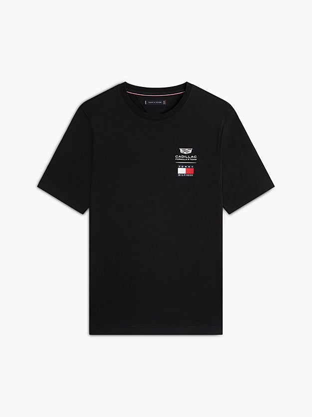Cadillac F1 Team x Tommy Hilfiger Men's Logo T-Shirt Bright Black 2026 - Fanwear