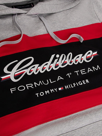 Cadillac F1 Team x Tommy Hilfiger Men's Panelled Scripd Hoodie Grey 2026 - Fanwear