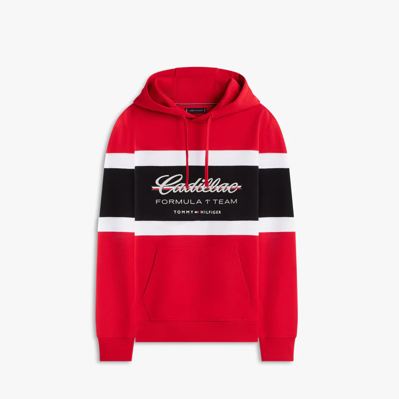 Cadillac F1 Team x Tommy Hilfiger Men's Panelled Scripd Hoodie Red 2026 - Fanwear