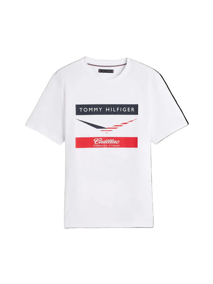 Cadillac F1 Team x Tommy Hilfiger Men's Chevron T-Shirt Bright White 2026 - Fanwear