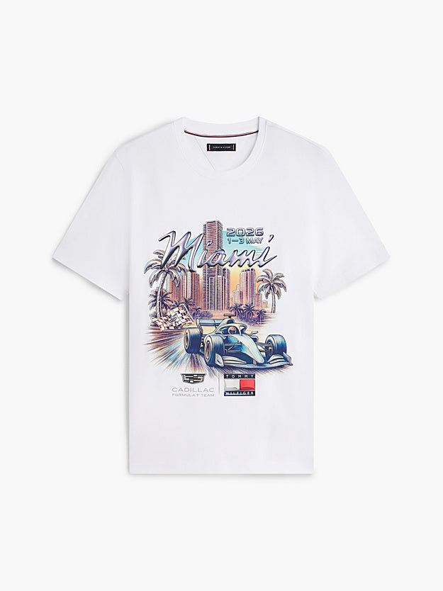 Cadillac Men's Miami Graphic T-shirt White 2026 - Fanwear