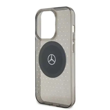 Mercedes-Benz iPhone 15 Pro Max MagSafe Case - Transparent with Star Pattern - Black