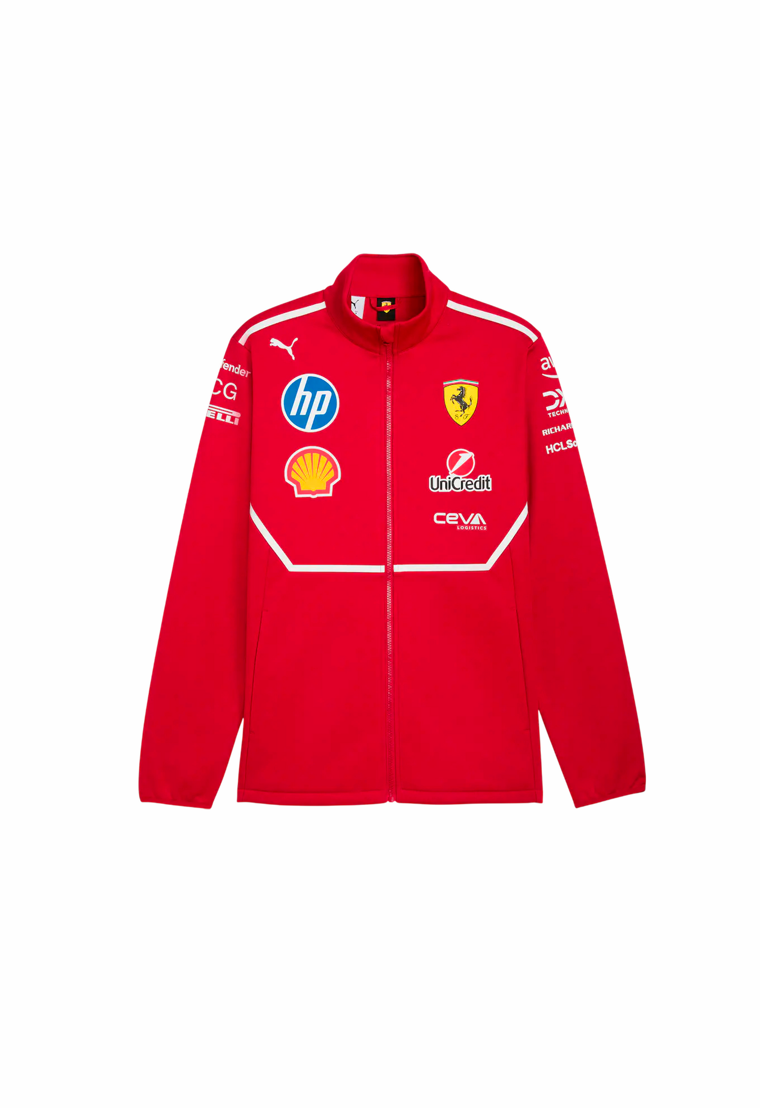 Scuderia Ferrari Formula 1 team jacket with official sponsors and racing team design