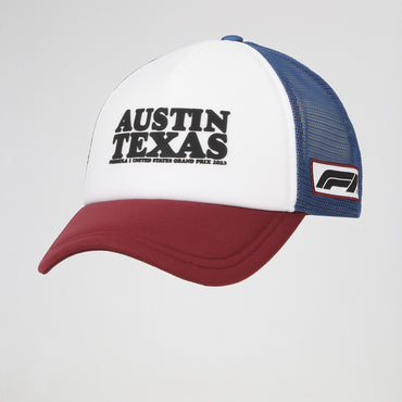 F1 Special Edition Austin Trucker Cap White Blue 2025-Fanwear