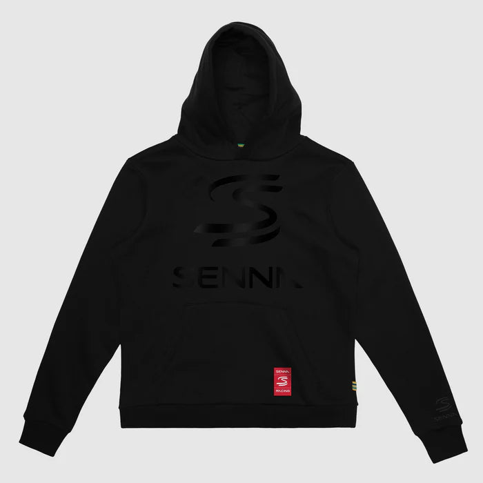 Ayrton Senna Relaxed Fit Logo Hoodie Black - Fanwear
