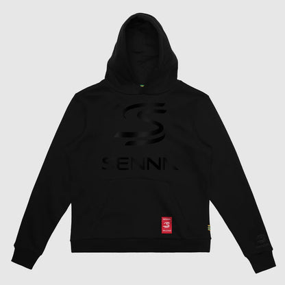 Ayrton Senna Relaxed Fit Logo Hoodie Black - Fanwear