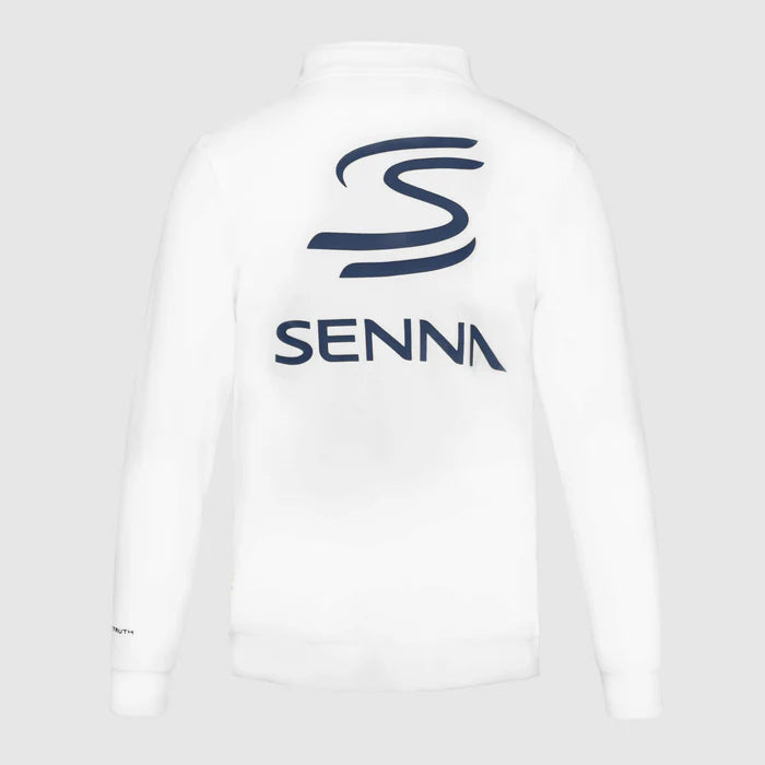 Ayrton Senna Men's Legacy Fleece 1/4 Zip White 2025-Fanwear