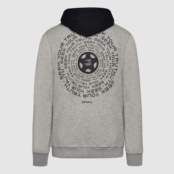 Ayrton Senna Men's Seek Your Truth Circle Hoodie Grey 2025-Fanwear