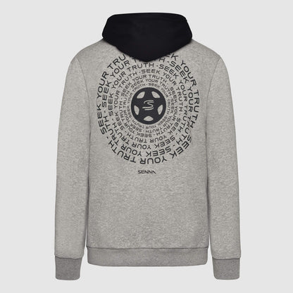 Ayrton Senna Men's Seek Your Truth Circle Hoodie Grey 2025-Fanwear