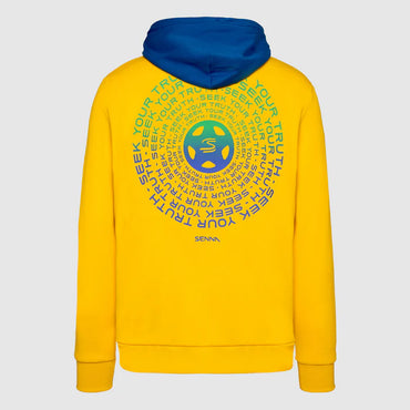 Ayrton Senna Men's Seek Your Truth Circle Hoodie Yellow 2025-Fanwear
