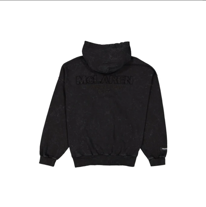 Mclaren Men's Washed Full Zip Oversized Hoodie Black 2025-Fanwear