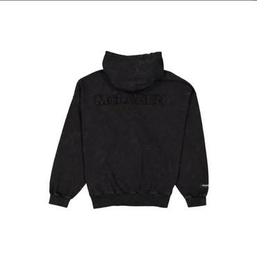 Mclaren Men's Washed Full Zip Oversized Hoodie Black 2025-Fanwear