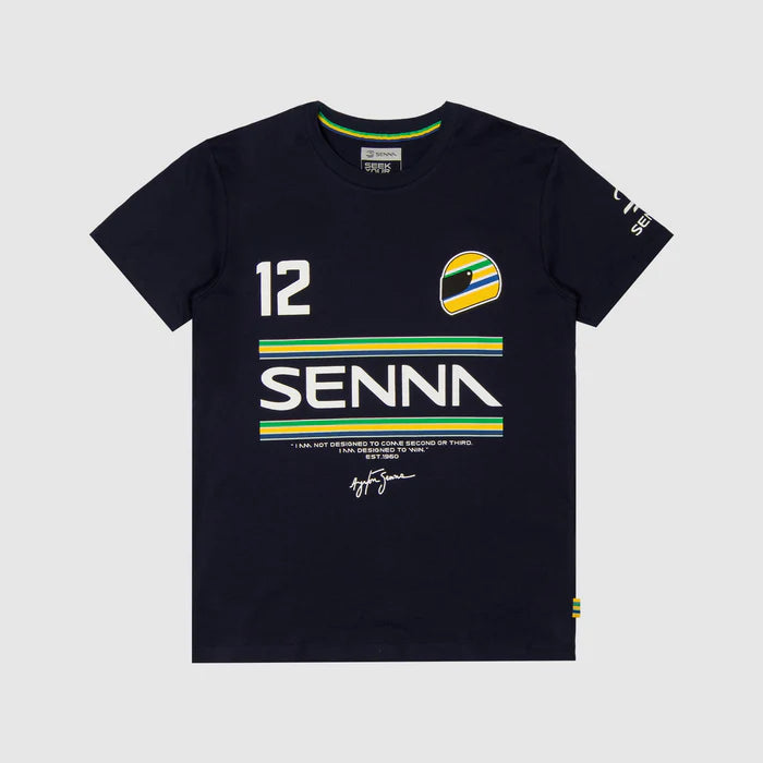 Ayrton Senna Men's Senna 12 Stripe T-shirt Navy 2026 - Fanwear