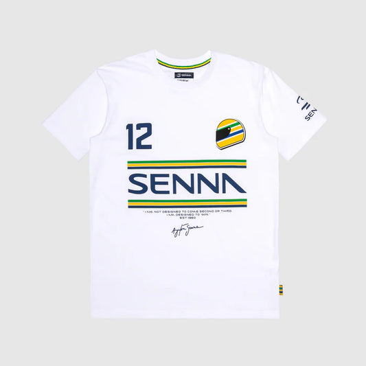 Ayrton Senna Men's Senna 12 Stripe T-shirt White 2026 - Fanwear