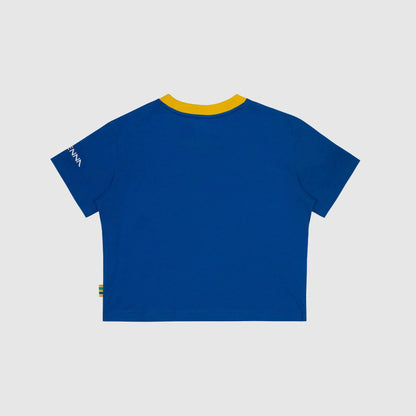 Ayrton Senna Women's Senna Brazil Crop T-shirt Blue 2026 - Fanwear