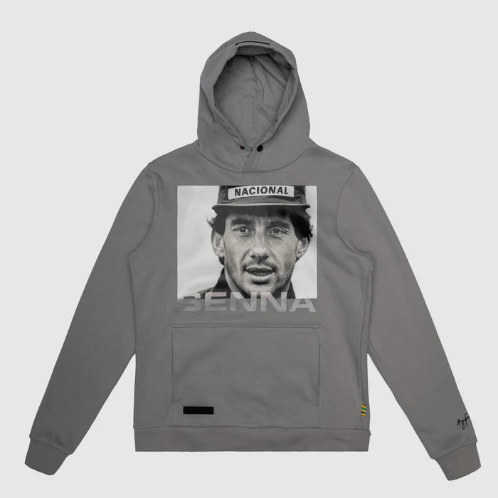Ayrton Senna Icon Hoodie Grey - Fanwear