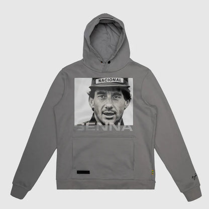 Ayrton Senna Icon Hoodie Grey - Fanwear