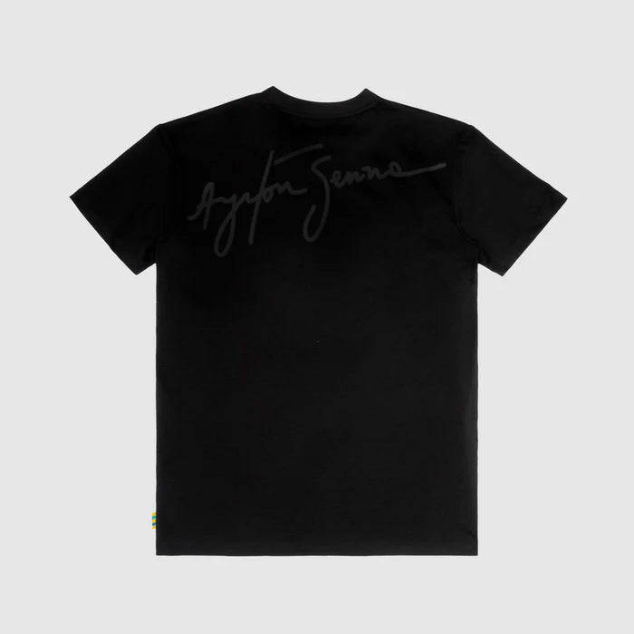Ayrton Senna Signature T-shirt Black - Fanwear