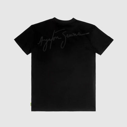 Ayrton Senna Signature T-shirt Black - Fanwear