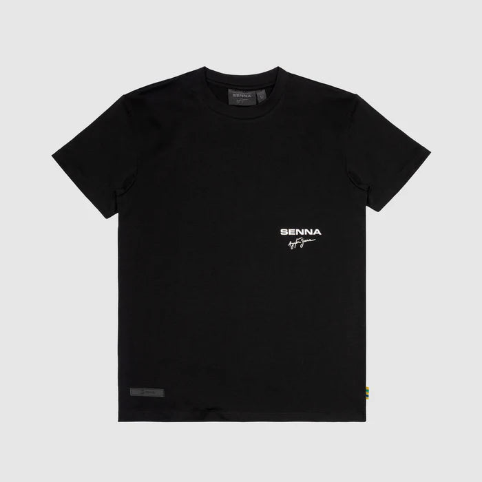 Ayrton Senna Signature T-shirt Black - Fanwear