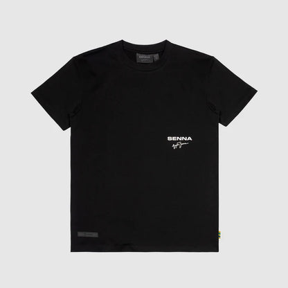 Ayrton Senna Signature T-shirt Black - Fanwear