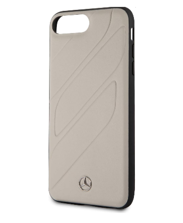 Mercedes iPhone 8 Plus Hard Case - New Organic I Genuine Leather - Crystal Grey