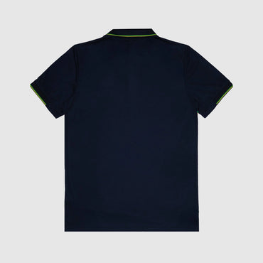 Ayrton Senna Men's Stripe Polyester Panel Polo Navy 2026 - Fanwear