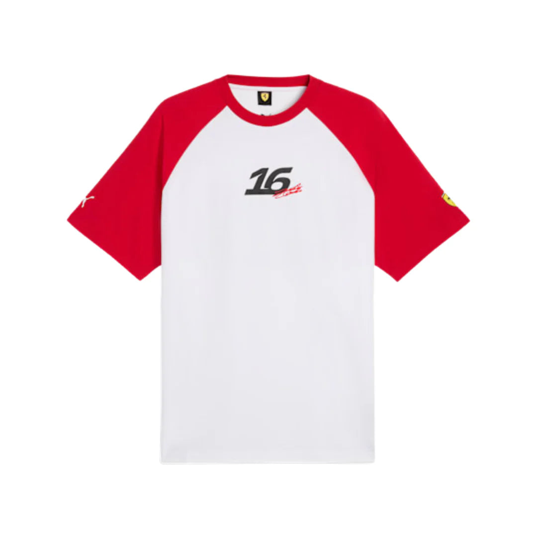 Scuderia Ferrari Charles Leclerc T-Shirt White 2026 - Fanwear