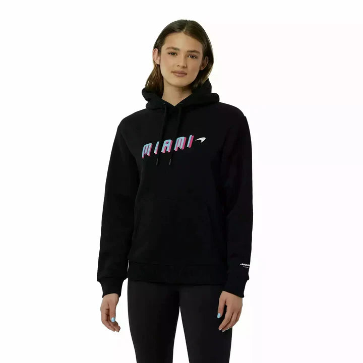 Mclaren Women's Miami Neon Graphic Hoodie Black 2022-Fanwear