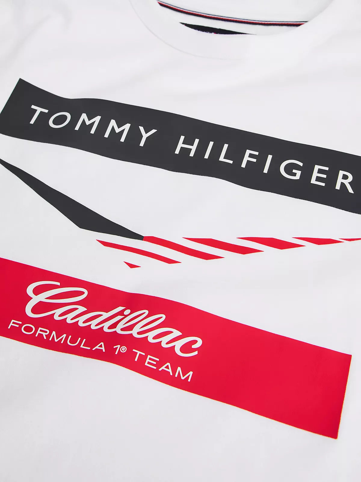 Cadillac F1 Team x Tommy Hilfiger Men's Chevron T-Shirt Bright White 2026 - Fanwear