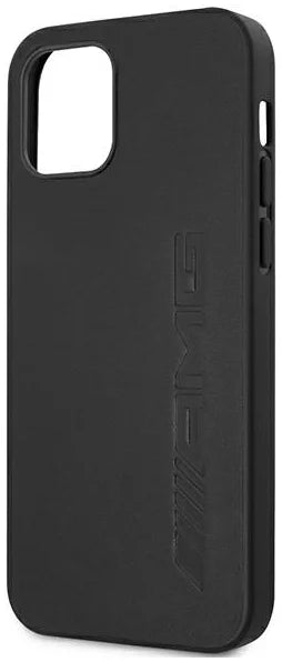 AMG iPhone 13 Hard Case - Leather with Hot-Stamped Logo - Grey