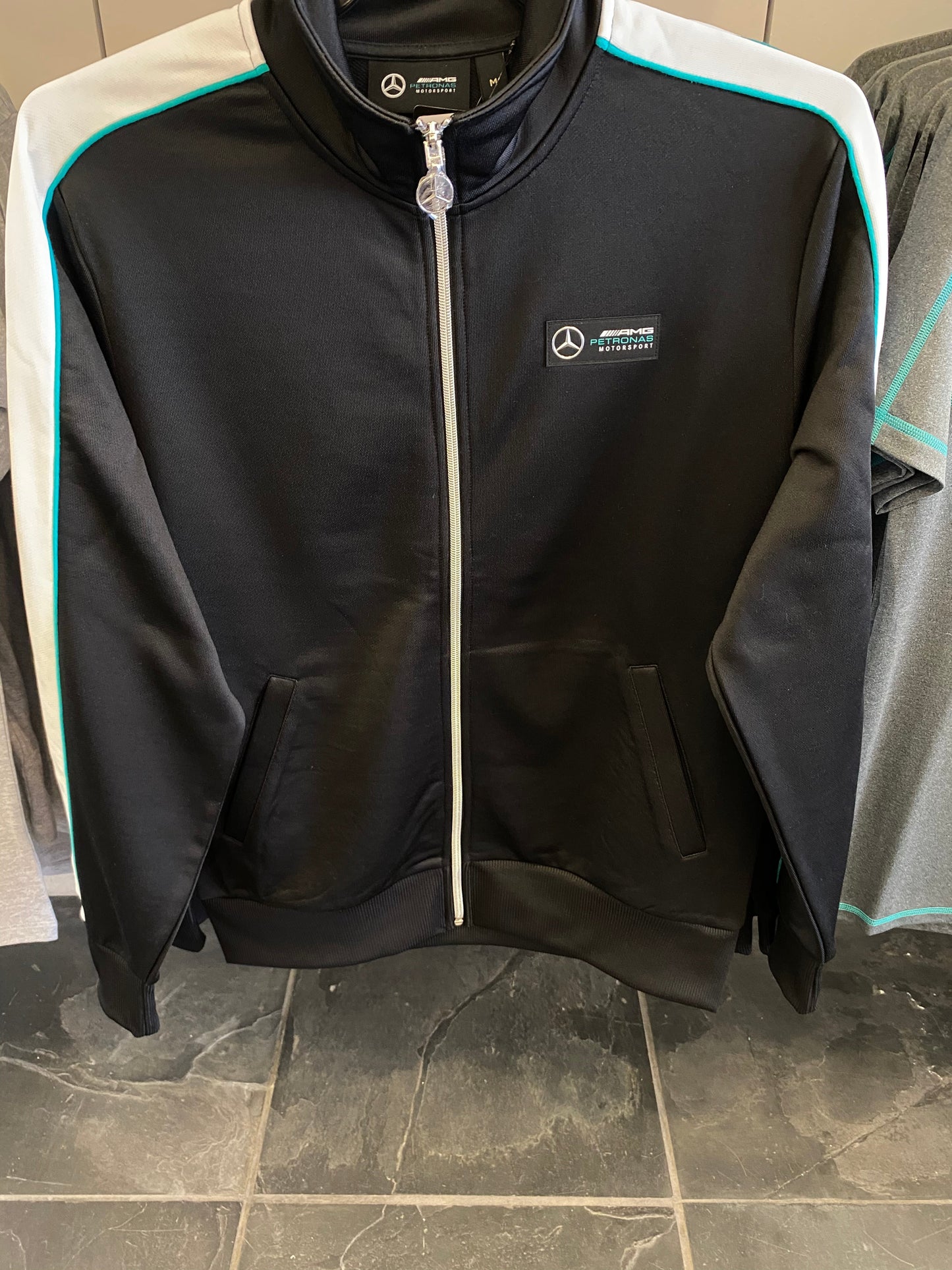 Mercedes-AMG Petronas Motorsport Mens Track Sweat Jacket 2020 Black - Fanwear