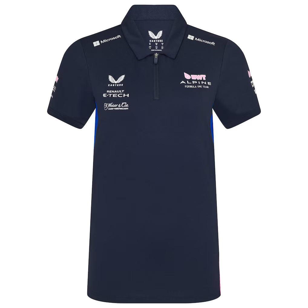 Alpine Women's Stretch Snap Polo Shirt Navy 2025-RP Teamwear