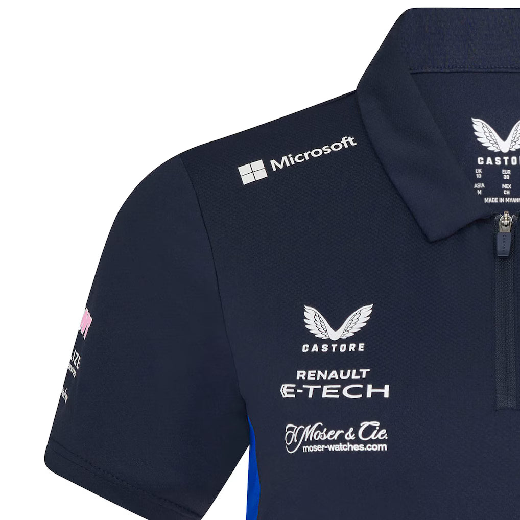 Alpine Women's Stretch Snap Polo Shirt Navy 2025-RP Teamwear